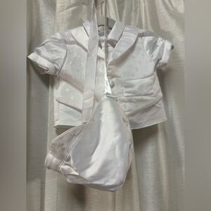 BABY 👼White Shirt /Vest and Bonnet Set 0-3 Months
